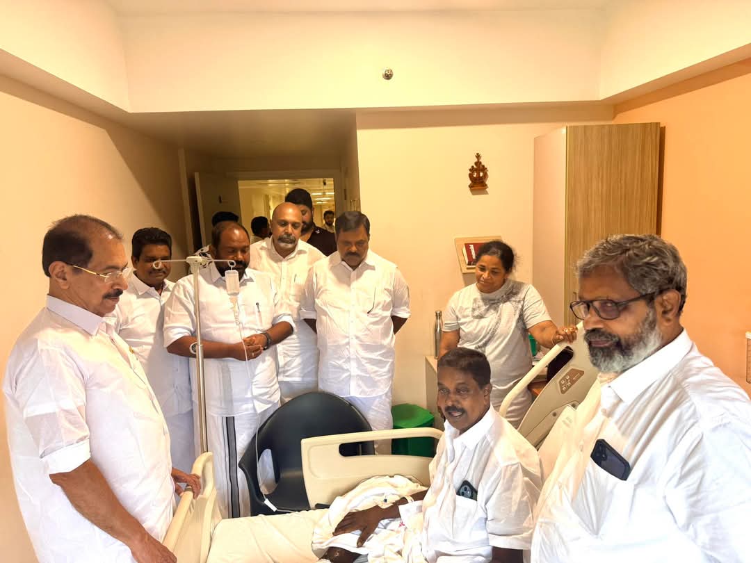 ഉഴവൂർ ബ്ലോക്ക് കോൺഗ്രസ് കമ്മിറ്റി പ്രസിഡന്റിനെ ആശുപത്രിയിൽ സന്ദർശിച്ച് കെപിസിസി പ്രസിഡണ്ട് സണ്ണി ജോസഫ്